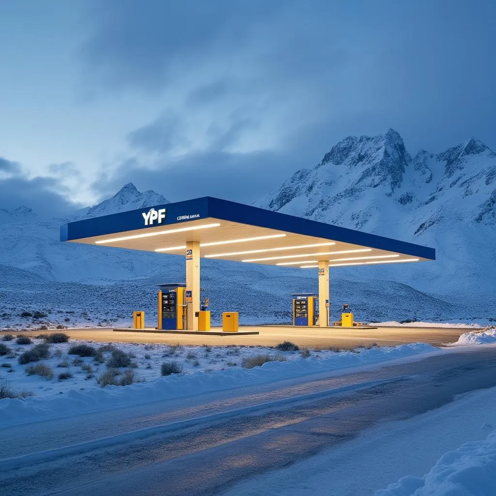 Estación YPF en la Patagonia