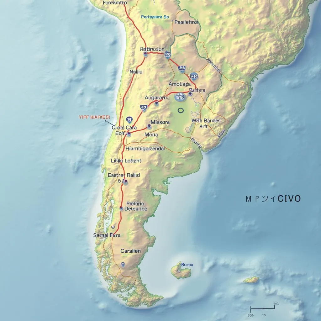 Mapa de rutas argentinas
